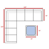 Modern Wicker Reversible Patio Sectional Sofa With Cushions - Serenova - Omega Lifestyles