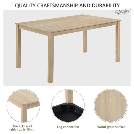 Modern Wooden 6-Piece Dining Table Set With Upholstered Chairs - Omega Lifestyles