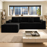 Modular 2-Piece Plush Corduroy Sectional Sofa - Omega Lifestyles
