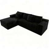 Modular 2-Piece Plush Corduroy Sectional Sofa - Omega Lifestyles