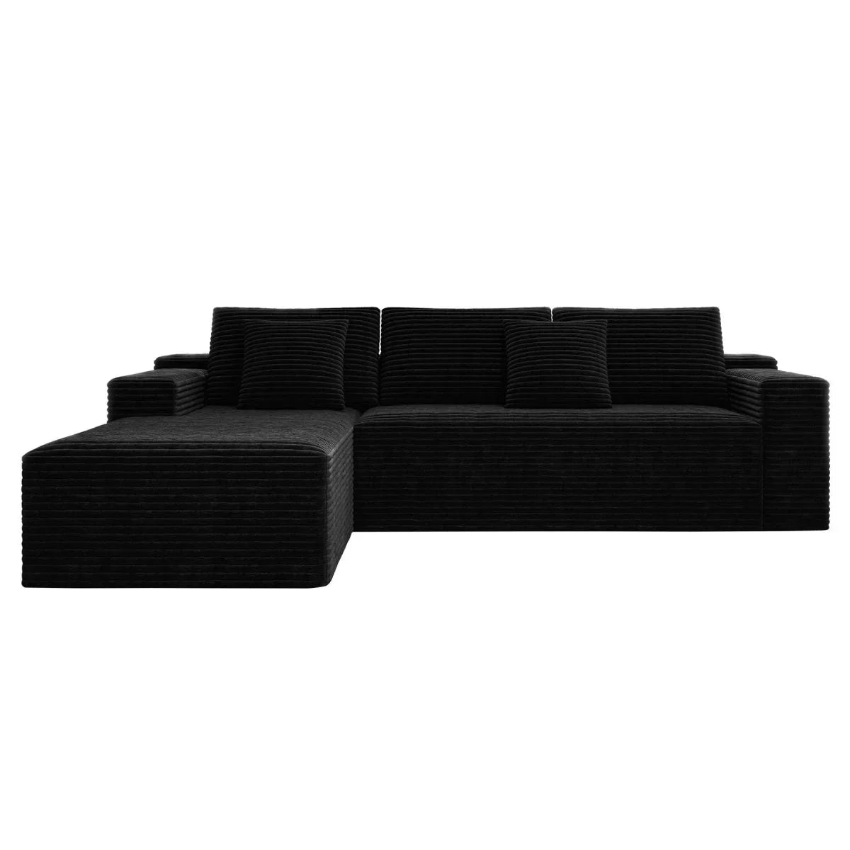 Modular 2-Piece Plush Corduroy Sectional Sofa - Omega Lifestyles