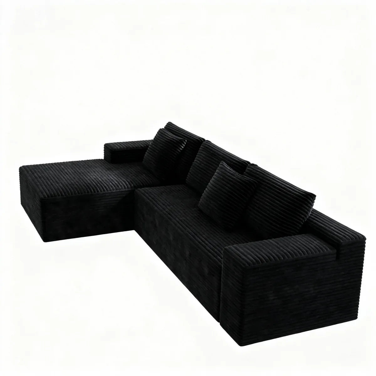 Modular 2-Piece Plush Corduroy Sectional Sofa - Omega Lifestyles