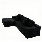 Modular 2-Piece Plush Corduroy Sectional Sofa - Omega Lifestyles