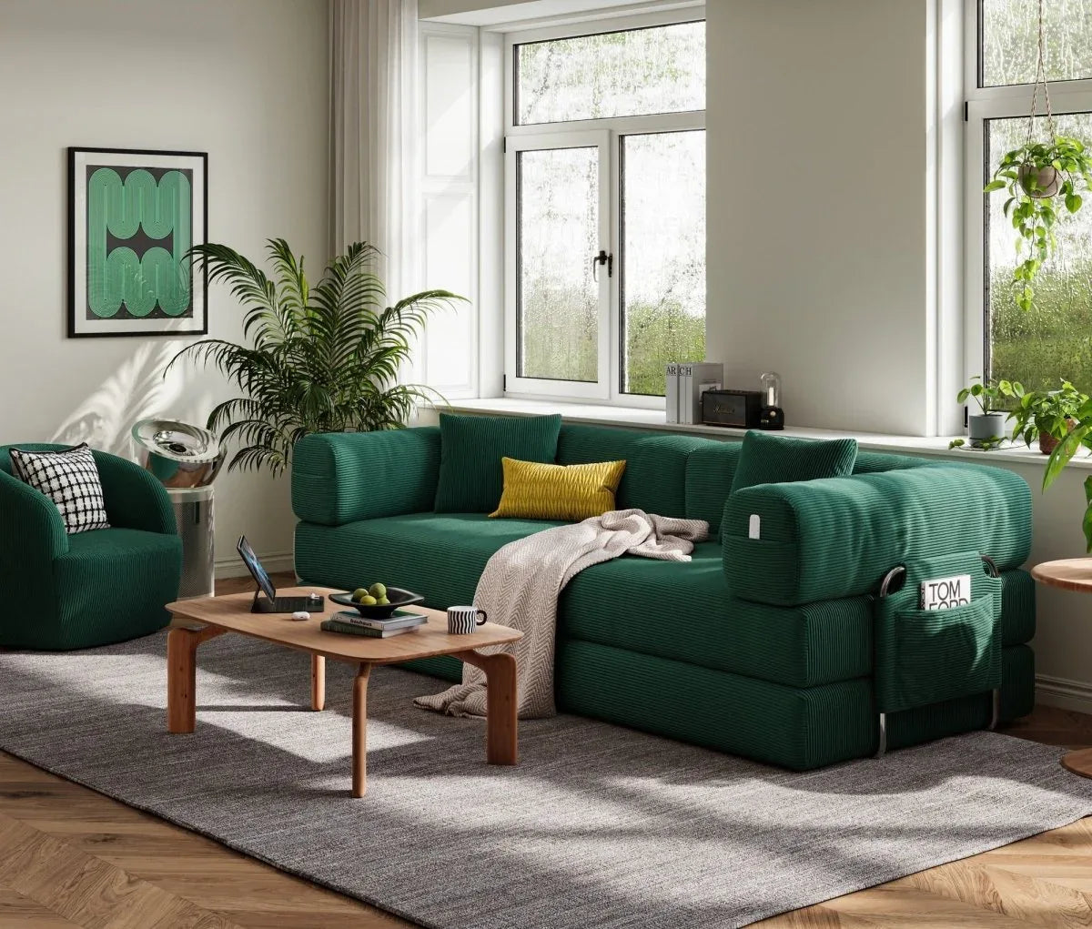 Modular 4-Seat Folding Foam Sofa Bed - Omega Lifestyles