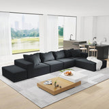 Modular Chenille Upholstered 6-Seat Sectional Sofa Set - Sleep Galleria