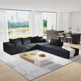 Modular Chenille Upholstered 6-Seat Sectional Sofa Set - Sleep Galleria