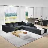 Modular Chenille Upholstered 6-Seat Sectional Sofa Set - Sleep Galleria