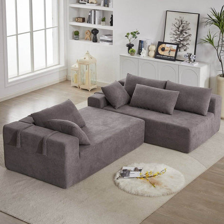 Modular Chenille Upholstered Convertible Sectional Sofa Set - Sleep Galleria