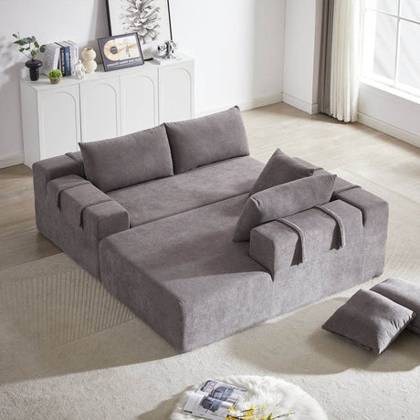 Modular Chenille Upholstered Convertible Sectional Sofa Set - Sleep Galleria