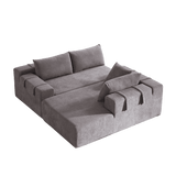 Modular Chenille Upholstered Convertible Sectional Sofa Set - Sleep Galleria