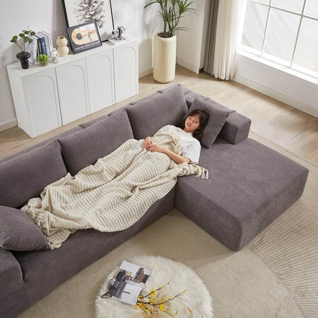 Modular Chenille Upholstered Convertible Sectional Sofa Set - Sleep Galleria