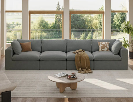 Modular Oversized 4-Seater Corduroy Sectional Sofa - Omega Lifestyles
