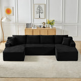 Modular U-Shaped Corduroy 6-Seat Sectional Sofa - Omega Lifestyles