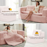 Multi Functional Plush Corduroy Sectional Sofa Bed - Omega Lifestyles