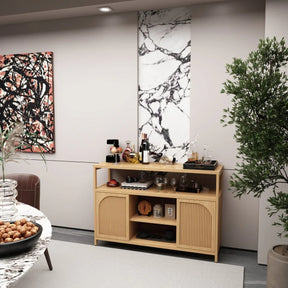 Natural Bamboo Bathroom Storage Sideboard Cabinet - Omega Lifestyles