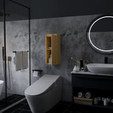 Natural Bamboo Large Capacity Floating Side Cabinet - Omega Lifestyles