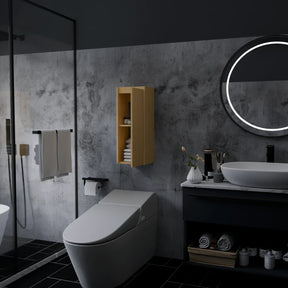 Natural Bamboo Large Capacity Floating Side Cabinet - Omega Lifestyles