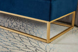 Navy Blue Velvet Storage Bench With Metal Base - Sleep Galleria