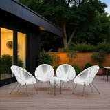 Outdoor 4 - Person Aluminium Powder - Coated Steel Conversation Set - Serenova - Omega Lifestyles