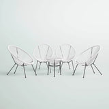 Outdoor 4 - Person Aluminium Powder - Coated Steel Conversation Set - Serenova - Omega Lifestyles