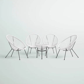 Outdoor 4-Person Aluminium Powder-Coated Steel Conversation Set - Omega Lifestyles