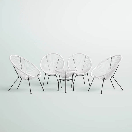 Outdoor 4 - Person Aluminium Powder - Coated Steel Conversation Set - Serenova - Omega Lifestyles