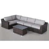 Outdoor 4 - Person Modular Resin Wicker Sectional Seating Set - Serenova - Omega Lifestyles