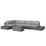 Outdoor 4 - Person Weather - Resistant Rattan Wicker Sectional Set - Serenova - Omega Lifestyles