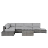 Outdoor 4 - Person Weather - Resistant Rattan Wicker Sectional Set - Serenova - Omega Lifestyles
