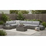 Outdoor 4 - Person Weather - Resistant Rattan Wicker Sectional Set - Serenova - Omega Lifestyles
