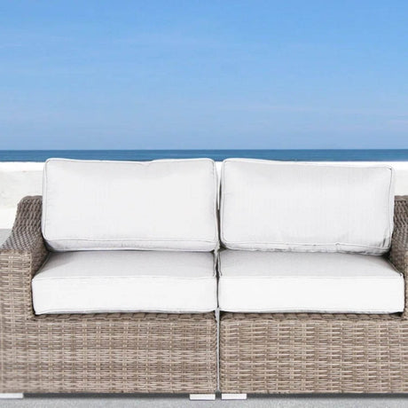 Outdoor Grey Wicker Loveseat With Plush Olefin Cushions - Serenova - Omega Lifestyles