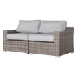 Outdoor Grey Wicker Loveseat With Plush Olefin Cushions - Serenova - Omega Lifestyles