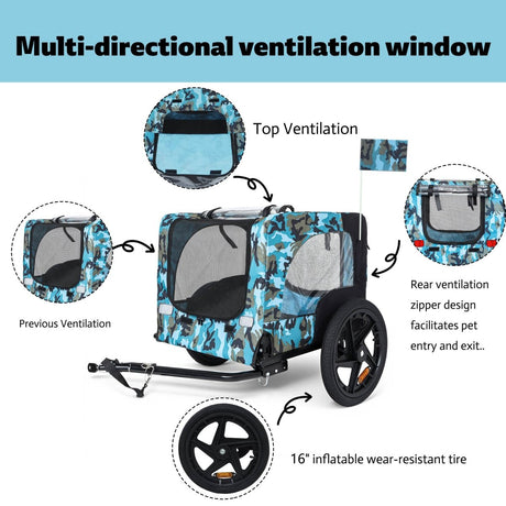 Outdoor Heavy Duty Collapsible Steel Pet Bike Trailer - Omega Lifestyles