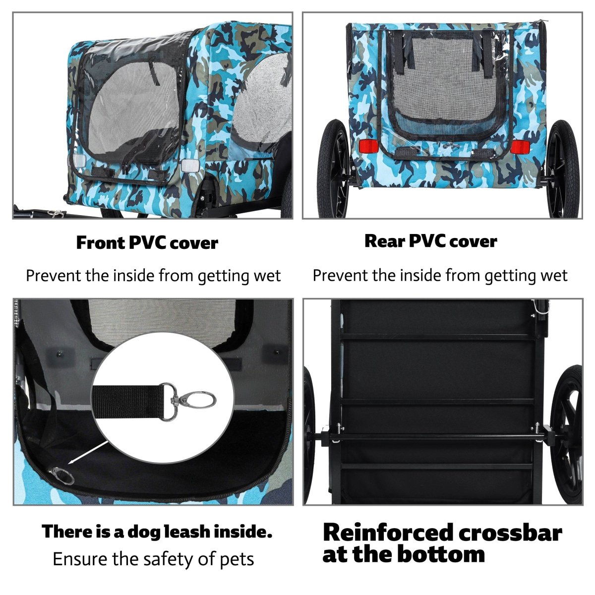 Outdoor Heavy Duty Collapsible Steel Pet Bike Trailer - Omega Lifestyles