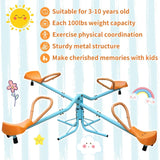 Outdoor Kids Quad-Seat Spinning Stainless Steel Seesaw - Omega Lifestyles