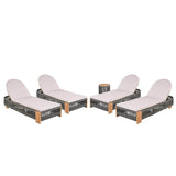 Outdoor Rope Chaise Lounge Set With Side Table - Omega Lifestyles