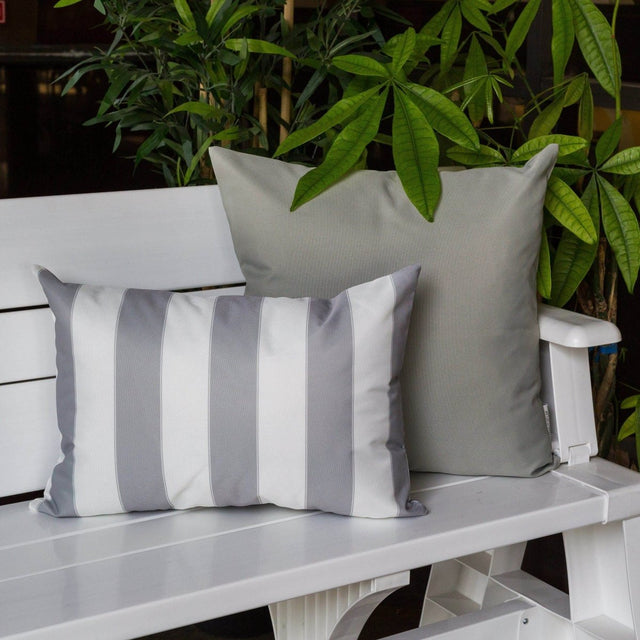 Outdoor Silver Weather-Resistant 14x20 Polyester Pillow - Omega Lifestyles