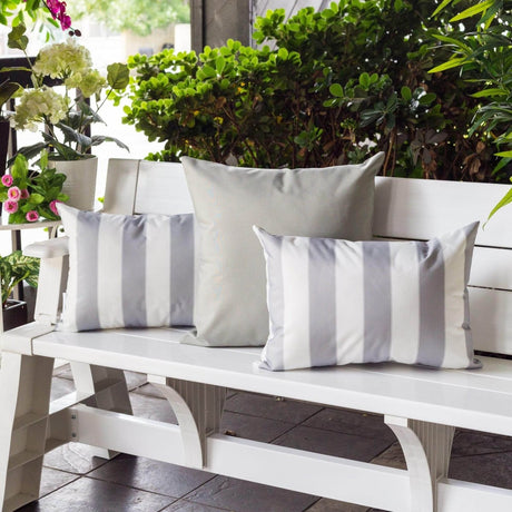 Outdoor Silver Weather - Resistant 14x20 Polyester Pillow - Serenova - Omega Lifestyles