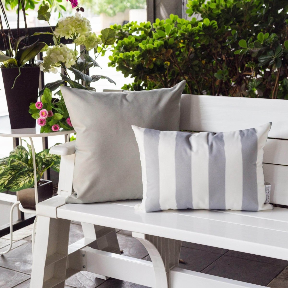 Outdoor Silver Weather - Resistant 14x20 Polyester Pillow - Serenova - Omega Lifestyles