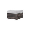 Outdoor Weather - Resistant Wicker Ottoman With Plush Cushion - Serenova - Omega Lifestyles