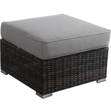 Outdoor Weather - Resistant Wicker Ottoman With Plush Cushion - Serenova - Omega Lifestyles