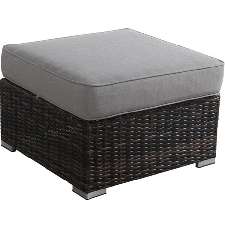 Outdoor Weather - Resistant Wicker Ottoman With Plush Cushion - Serenova - Omega Lifestyles