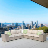 Outdoor Wicker 9 - Piece Modular Sectional Sofa Set - Serenova - Omega Lifestyles