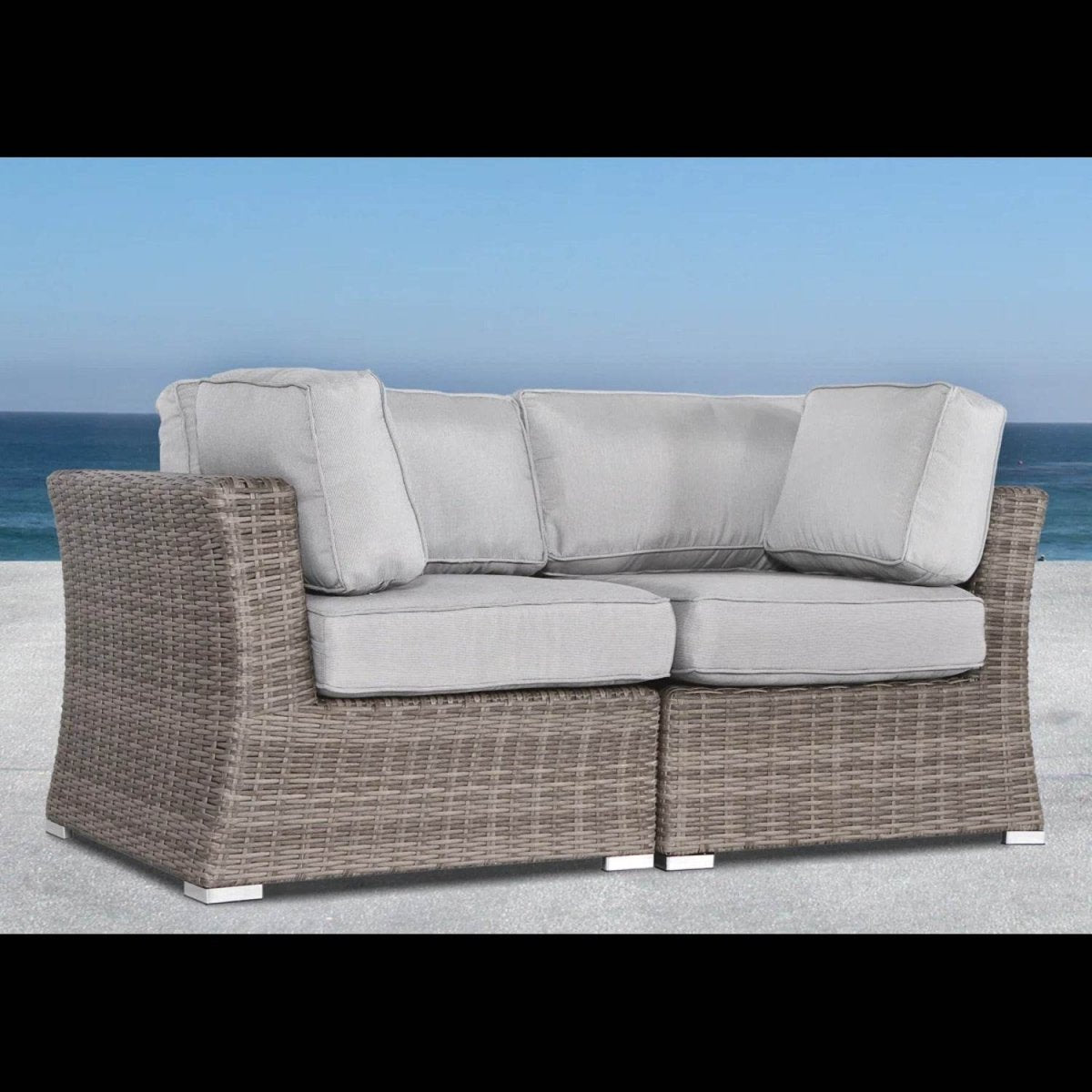 Outdoor Wicker Loveseat With Fade - Resistant Cushions - Serenova - Omega Lifestyles