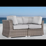 Outdoor Wicker Loveseat With Fade - Resistant Cushions - Serenova - Omega Lifestyles