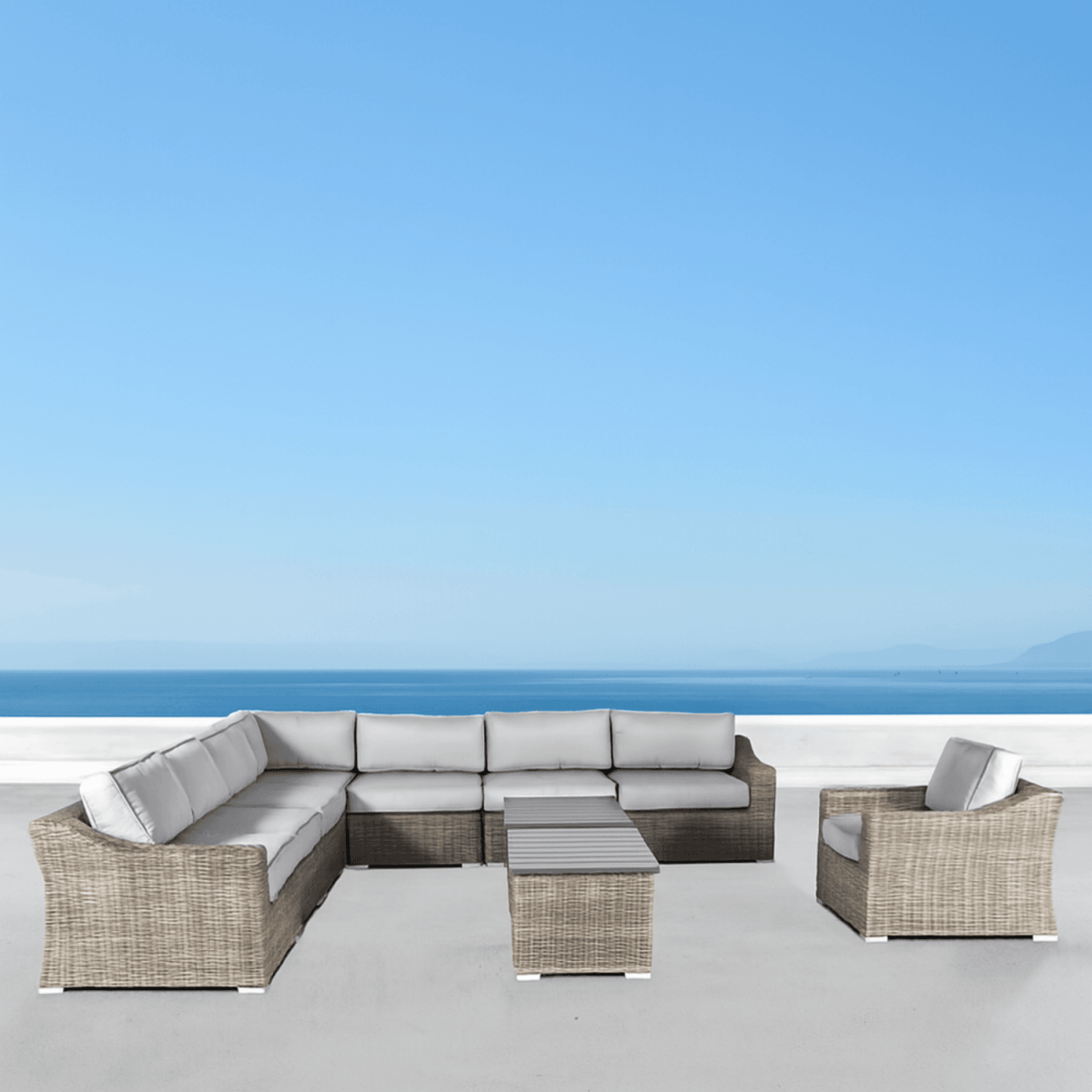 Outdoor Wicker Patio Seating Group With Cushions - Serenova - Omega Lifestyles