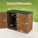Outdoor Wood And Metal Garden Storage Cabinet Shed - Omega Lifestyles