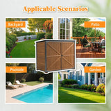 Outdoor Wood And Metal Garden Storage Cabinet Shed - Omega Lifestyles