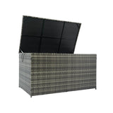 Oversized Grey PE Rattan Waterproof Outdoor Storage Box - Omega Lifestyles