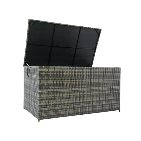 Oversized Grey PE Rattan Waterproof Outdoor Storage Box - Omega Lifestyles